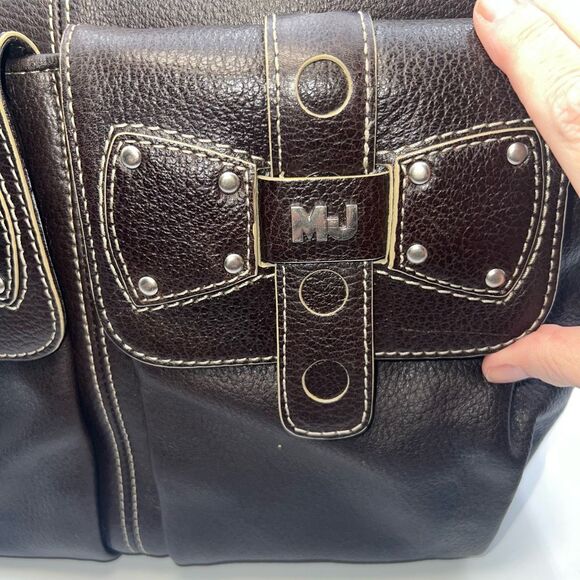 Marc Jacobs Vintage Thick Leather Hobo Bag With Bows And Psychedelic Interior - Picture 16 of 16